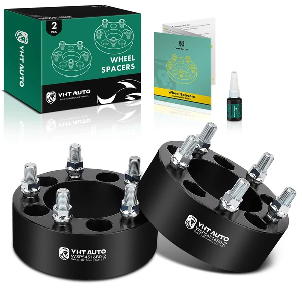 2 Pcs 2 inches Black 5x4.5 to 5x4.5 inches Wheel Spacers 0.5 inch x 20 87.1mm for 1997-2010 Mercury Mountaineer