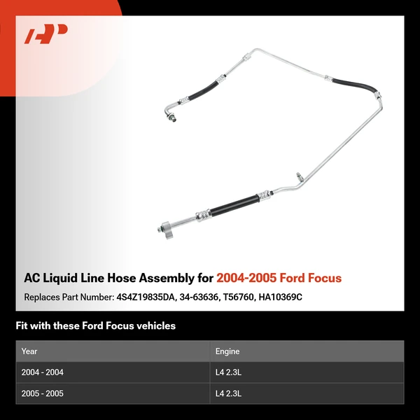 AC Liquid Line Hose Assembly for 2004-2005 Ford Focus