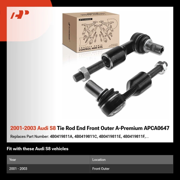 2001-2003 Audi S8 Tie Rod End Front Outer A-Premium APCA0647