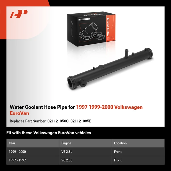 Water Coolant Hose Pipe for 1997 1999-2000 Volkswagen EuroVan