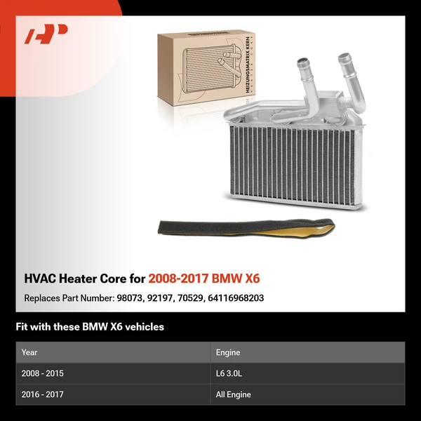 HVAC Heater Core for 2008-2017 BMW X6