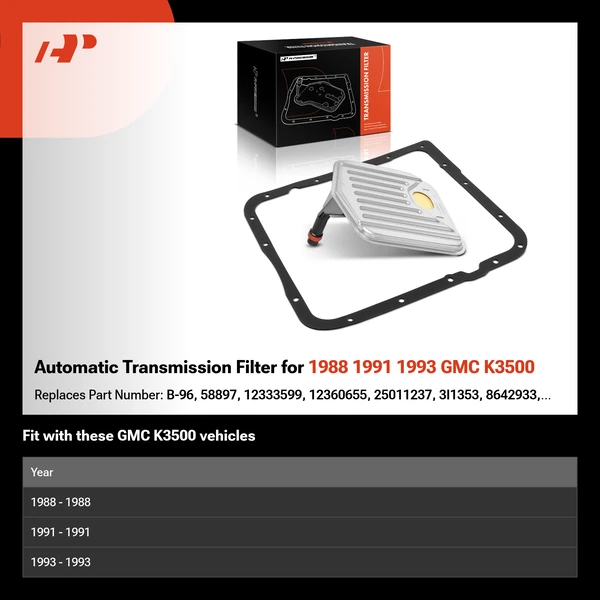 Automatic Transmission Filter for 1988 1991 1993 GMC K3500