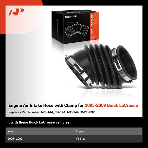 Engine Air Intake Hose with Clamp for 2005-2009 Buick LaCrosse