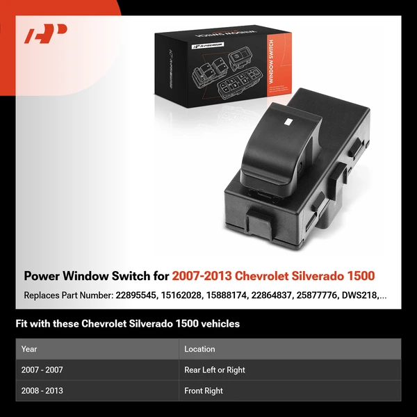 Power Window Switch for 2007-2013 Chevrolet Silverado 1500