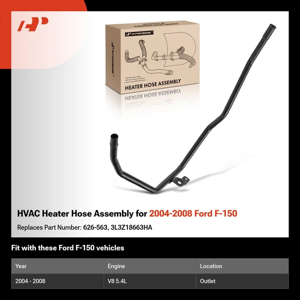 HVAC Heater Hose Assembly for 2004-2008 Ford F-150