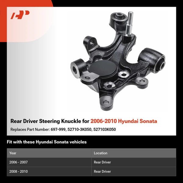 Rear Driver Steering Knuckle for 2006-2010 Hyundai Sonata