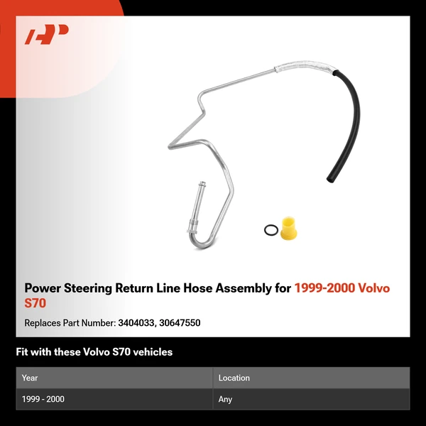 Power Steering Return Line Hose Assembly for 1999-2000 Volvo S70