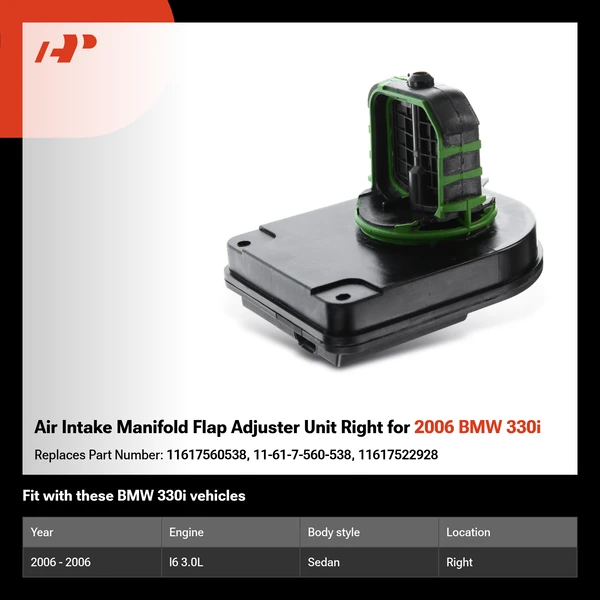 Air Intake Manifold Flap Adjuster Unit Right for 2006 BMW 330i