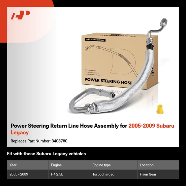 Power Steering Return Line Hose Assembly for 2005-2009 Subaru Legacy