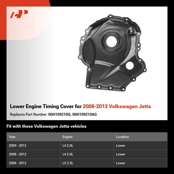 Lower Engine Timing Cover for 2008-2012 Volkswagen Jetta