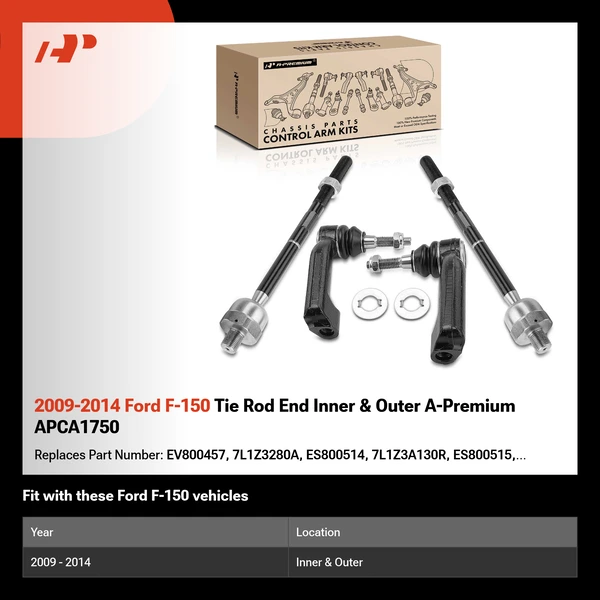 2009-2014 Ford F-150 Tie Rod End Inner & Outer A-Premium APCA1750