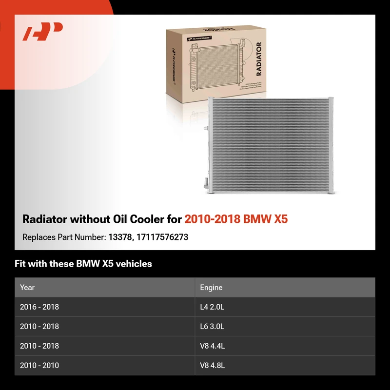 Radiator without Oil Cooler for 2010-2018 BMW X5