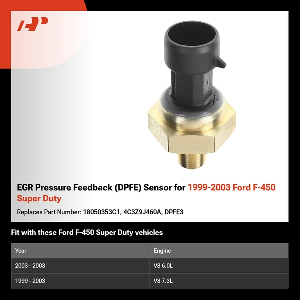 EGR Pressure Feedback (DPFE) Sensor for 1999-2003 Ford F-450 Super Duty