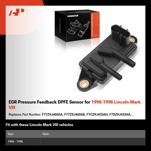 EGR Pressure Feedback DPFE Sensor for 1996-1998 Lincoln Mark VIII