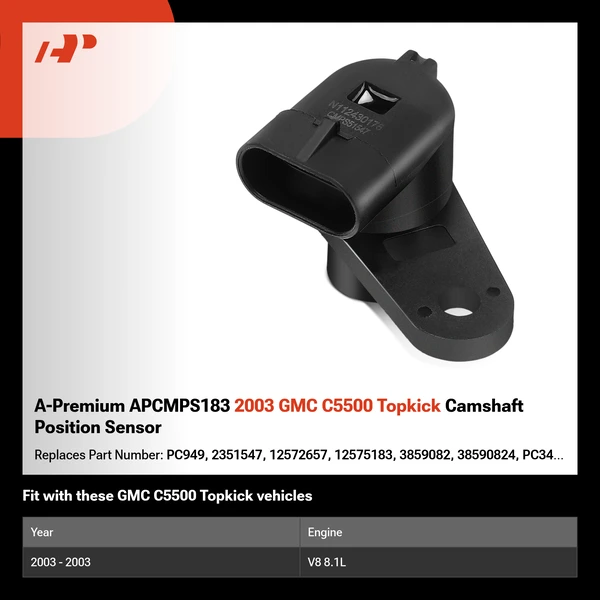 A-Premium APCMPS183 2003 GMC C5500 Topkick Camshaft Position Sensor