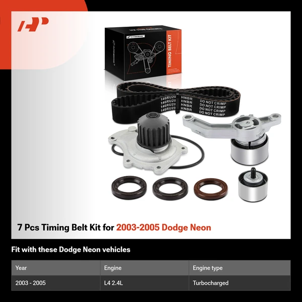 7 Pcs Timing Belt Kit for 2003-2005 Dodge Neon