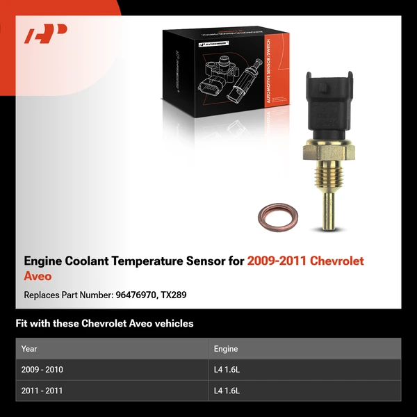 Engine Coolant Temperature Sensor for 2009-2011 Chevrolet Aveo