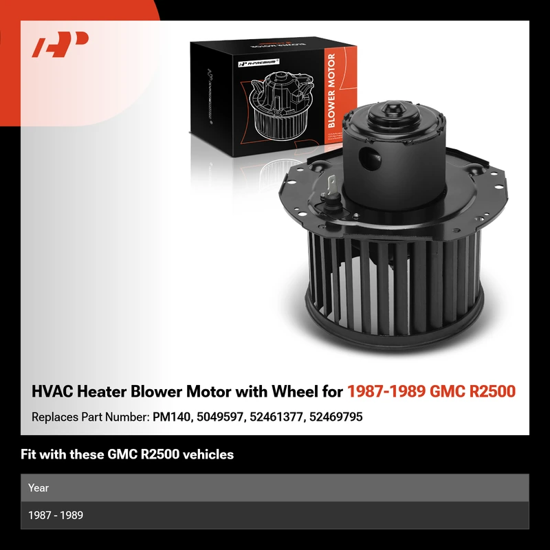 HVAC Heater Blower Motor with Wheel for 1987-1989 GMC R2500
