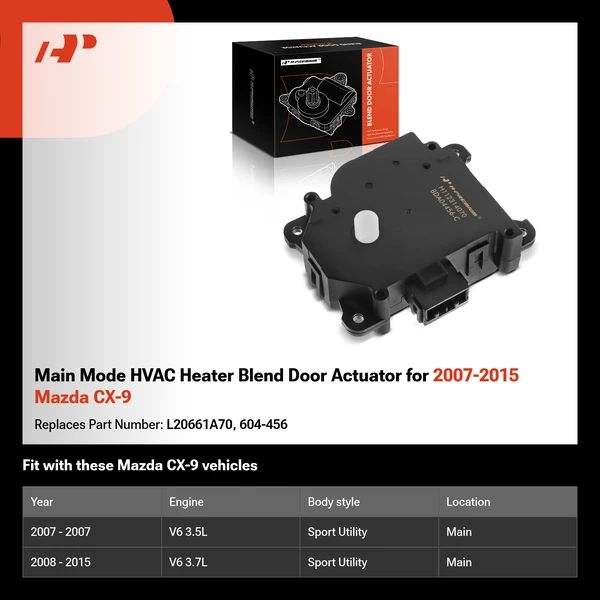 Main Mode HVAC Heater Blend Door Actuator for 2007-2015 Mazda CX-9