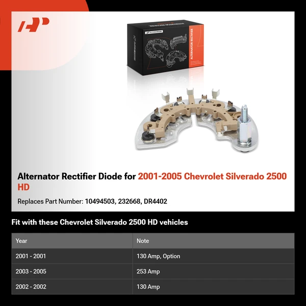 Alternator Rectifier Diode for 2001-2005 Chevrolet Silverado 2500 HD