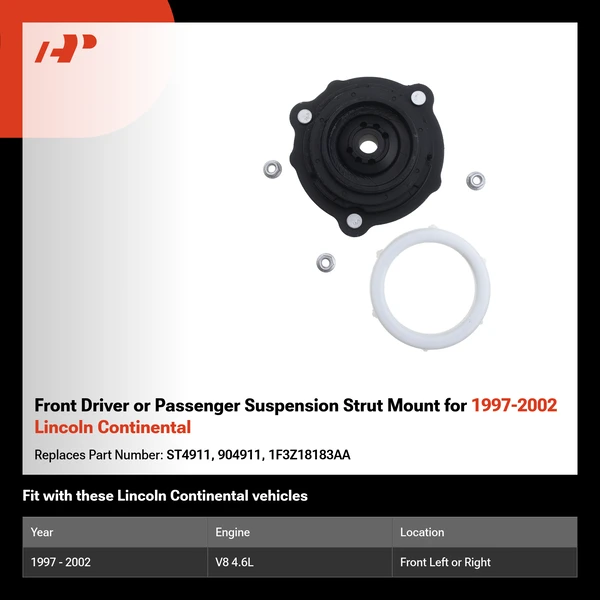 Front Driver or Passenger Suspension Strut Mount for 1997-2002 Lincoln Continental