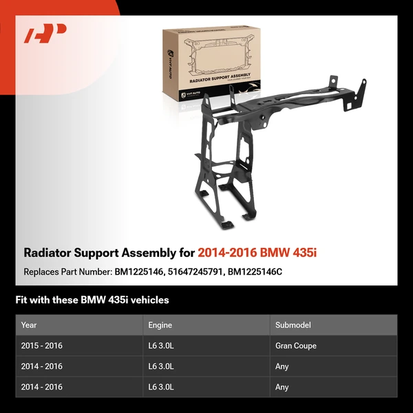 Radiator Support Assembly for 2014-2016 BMW 435i