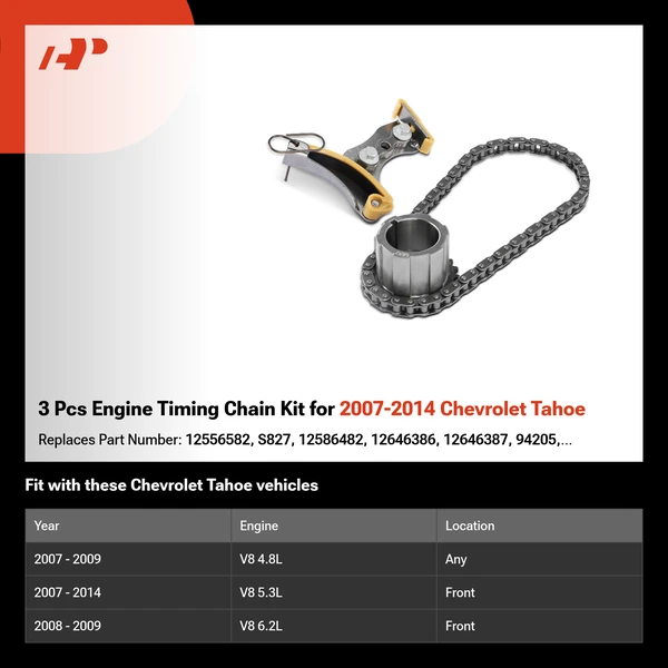 3 Pcs Engine Timing Chain Kit for 2007-2014 Chevrolet Tahoe