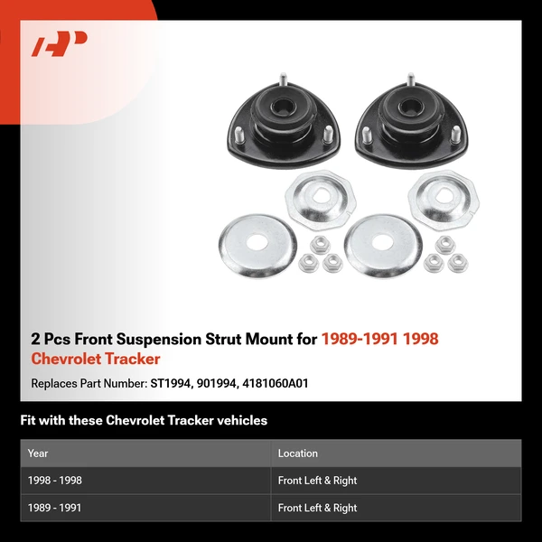 2 Pcs Front Suspension Strut Mount for 1989-1991 1998 Chevrolet Tracker