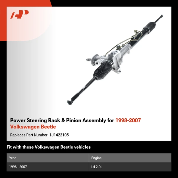 Power Steering Rack & Pinion Assembly for 1998-2007 Volkswagen Beetle