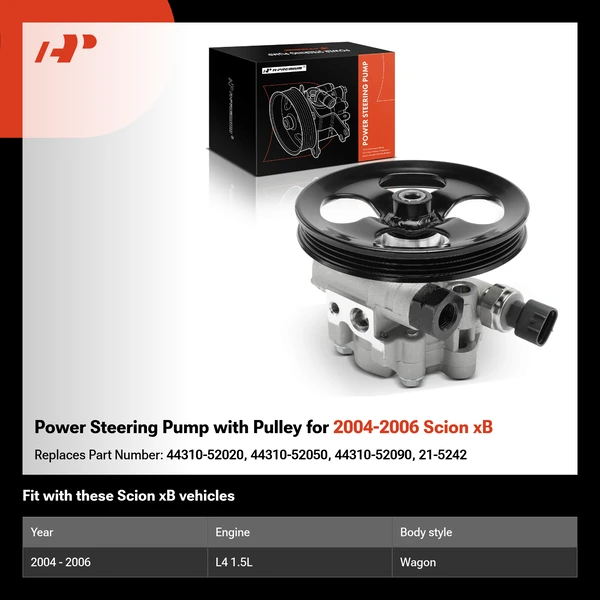 Power Steering Pump with Pulley for 2004-2006 Scion xB