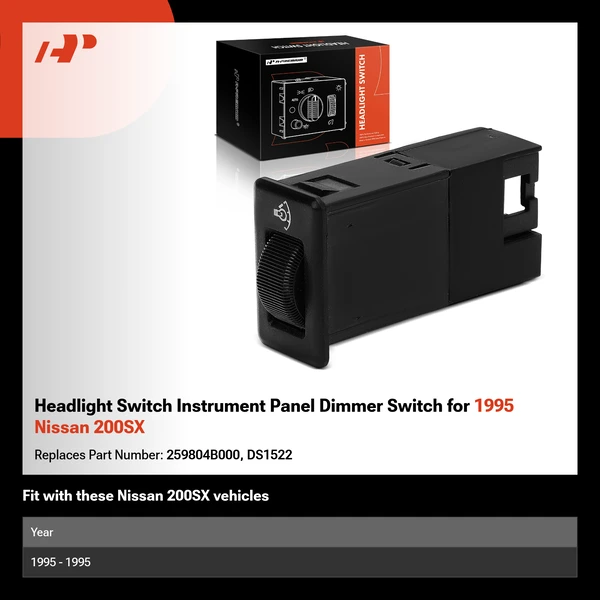 Headlight Switch Instrument Panel Dimmer Switch for 1995 Nissan 200SX