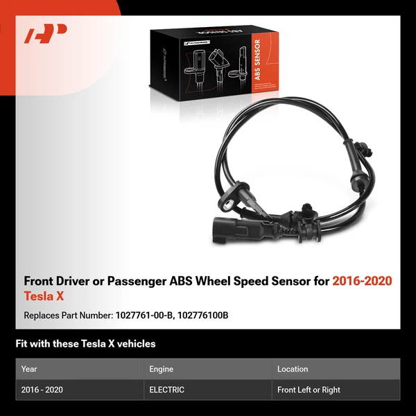 Front Driver or Passenger ABS Wheel Speed Sensor for 2016-2020 Tesla X