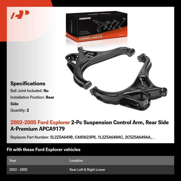 2002-2005 Ford Explorer 2-Pc Suspension Control Arm, Rear Side A-Premium APCA9179