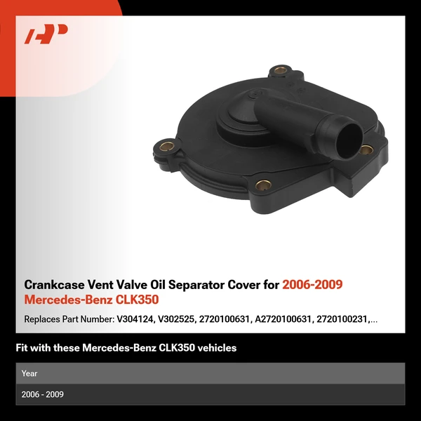 Crankcase Vent Valve Oil Separator Cover for 2006-2009 Mercedes-Benz CLK350