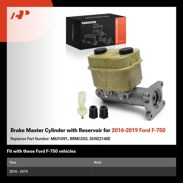 Brake Master Cylinder with Reservoir for 2016-2019 Ford F-750