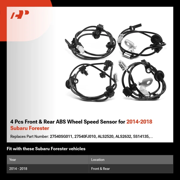 4 Pcs Front & Rear ABS Wheel Speed Sensor for 2014-2018 Subaru Forester