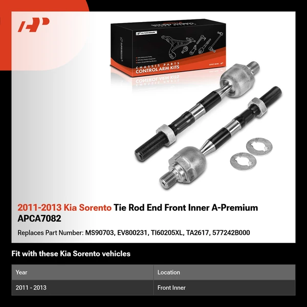 2011-2013 Kia Sorento Tie Rod End Front Inner A-Premium APCA7082