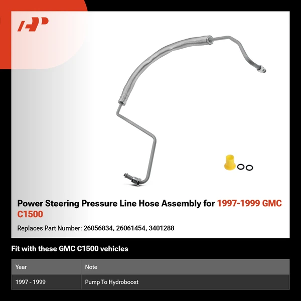 Power Steering Pressure Line Hose Assembly for 1997-1999 GMC C1500