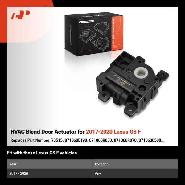 HVAC Blend Door Actuator for 2017-2020 Lexus GS F