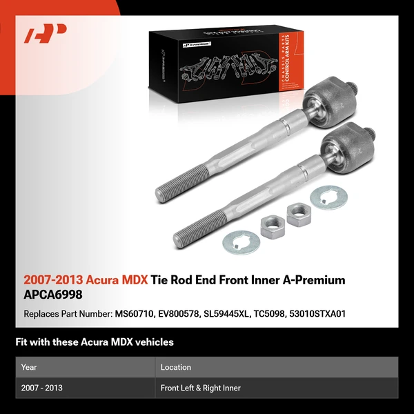 2007-2013 Acura MDX Tie Rod End Front Inner A-Premium APCA6998