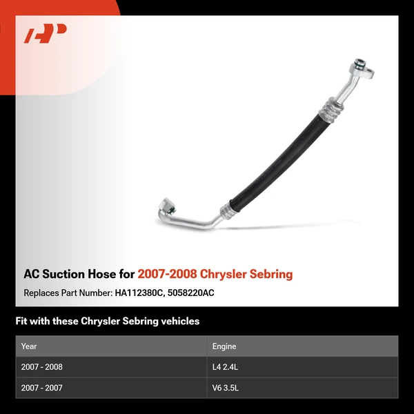AC Suction Hose for 2007-2008 Chrysler Sebring