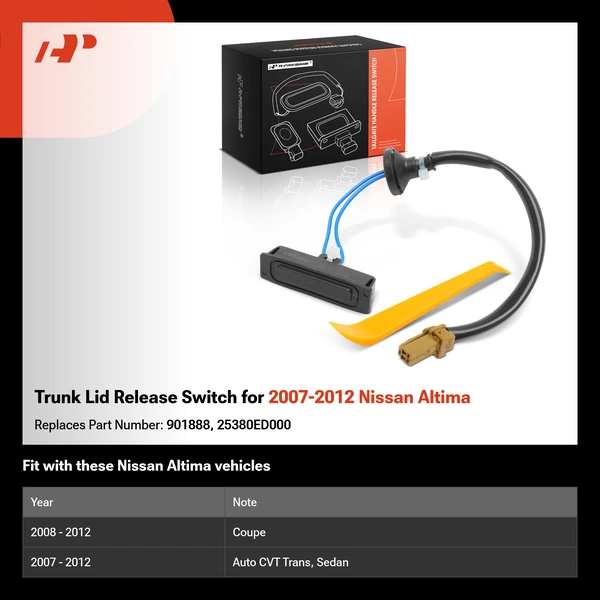 Trunk Lid Release Switch for 2007-2012 Nissan Altima