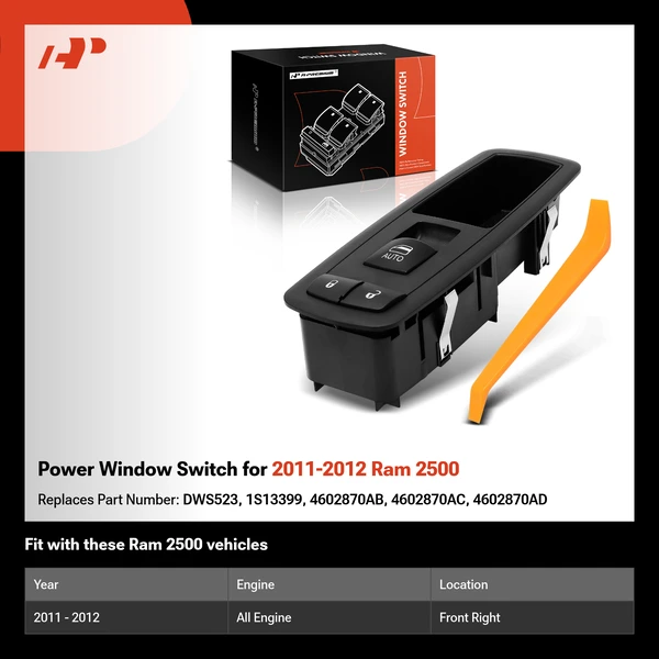 Power Window Switch for 2011-2012 Ram 2500