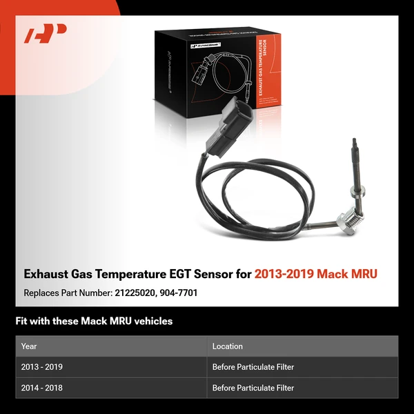 Exhaust Gas Temperature EGT Sensor for 2013-2019 Mack MRU