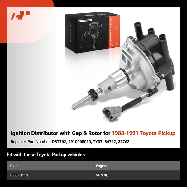 Ignition Distributor with Cap & Rotor for 1988-1991 Toyota Pickup