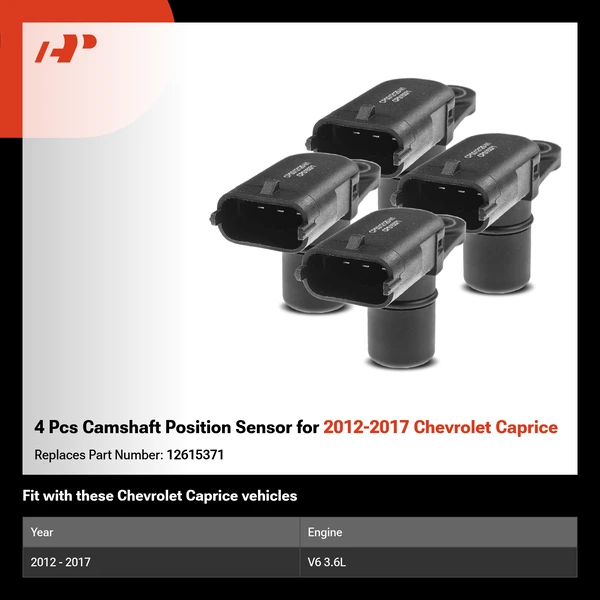 4 Pcs Camshaft Position Sensor for 2012-2017 Chevrolet Caprice