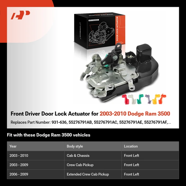 Front Driver Door Lock Actuator for 2003-2010 Dodge Ram 3500