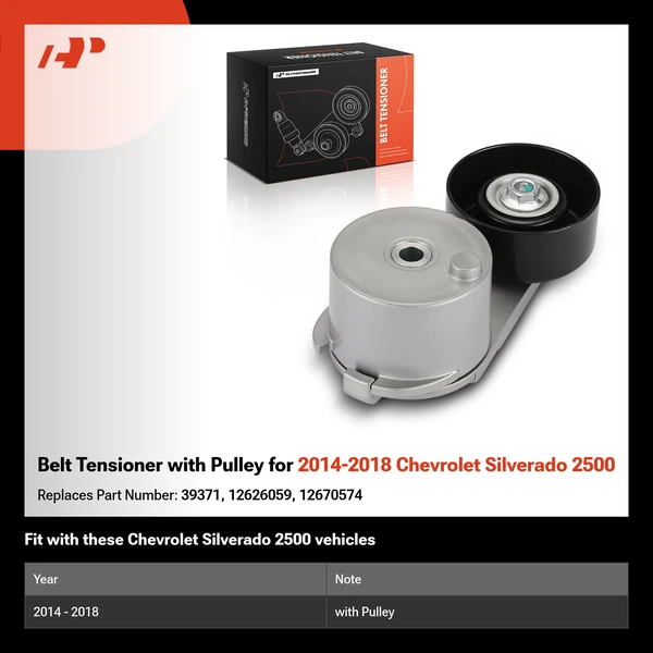 Belt Tensioner with Pulley for 2014-2018 Chevrolet Silverado 2500