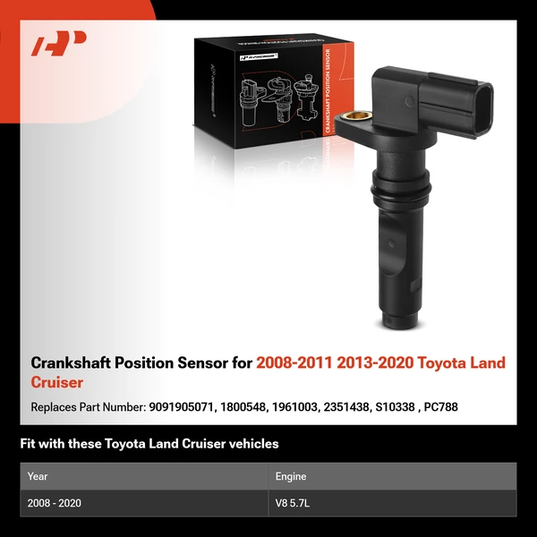 Crankshaft Position Sensor for 2008-2011 2013-2020 Toyota Land Cruiser