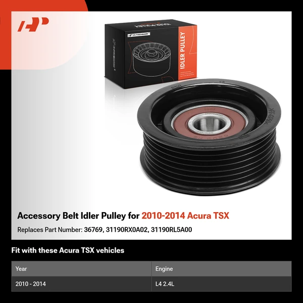 Accessory Belt Idler Pulley for 2010-2014 Acura TSX